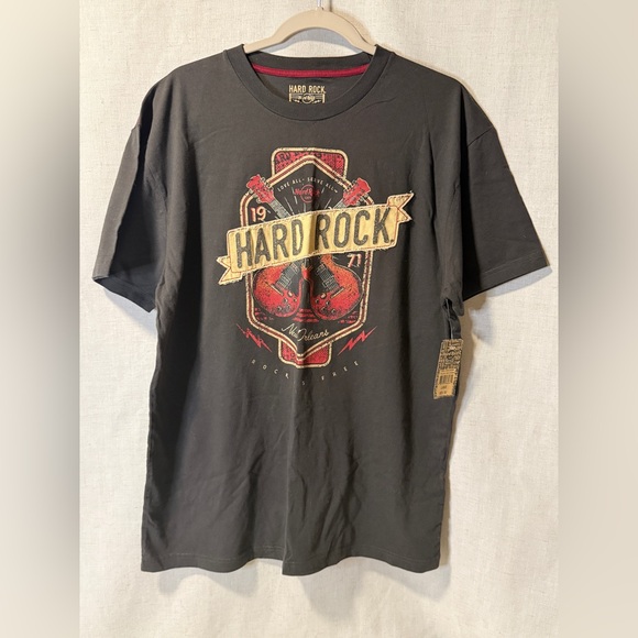 Hard Rock Cafe Other - Hard Rock Cafe Men's Charcoal and Red Graphic Tee